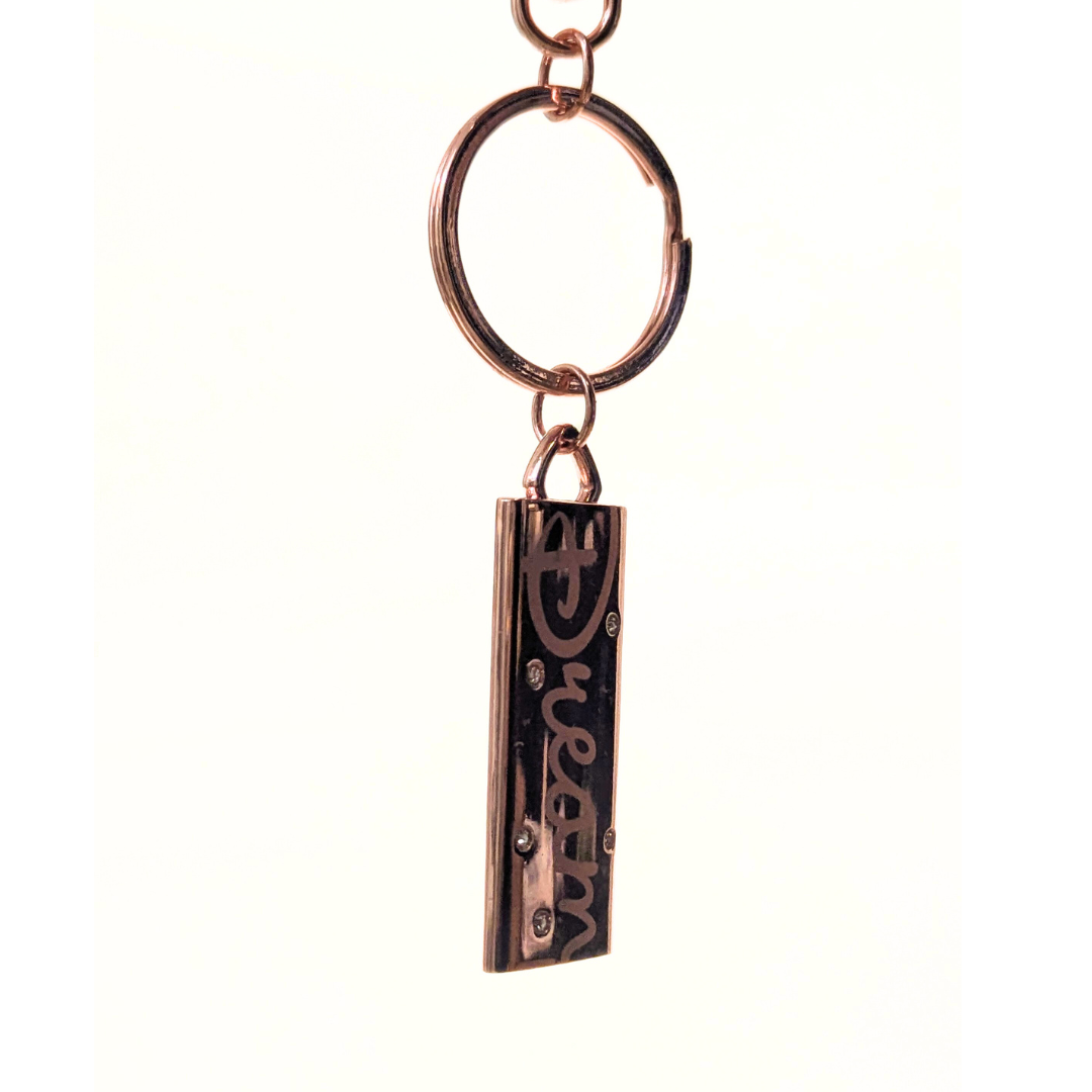 Disney Rose Gold Dream Castle Keychain - Enchanting Accessory for Dreamers and Disney Lovers