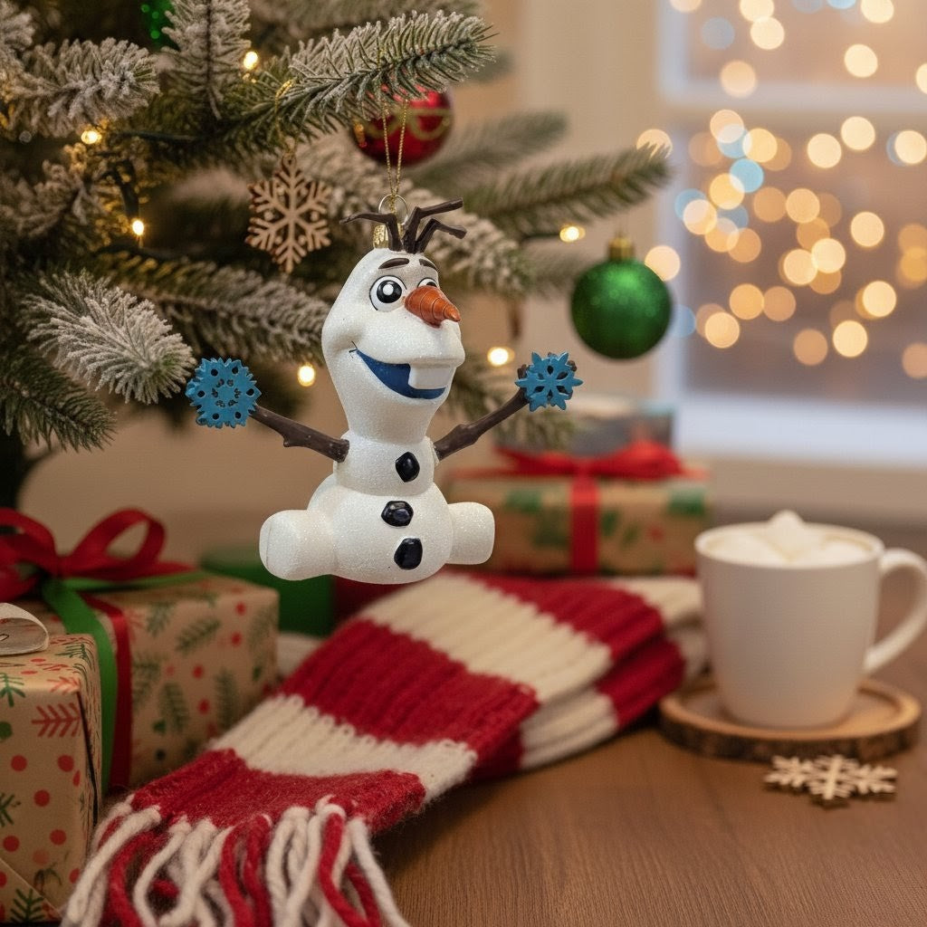 Disney Olaf from Frozen Christmas Tree Ornament - Cheerful Snowman Holiday Decoration for Disney Fans