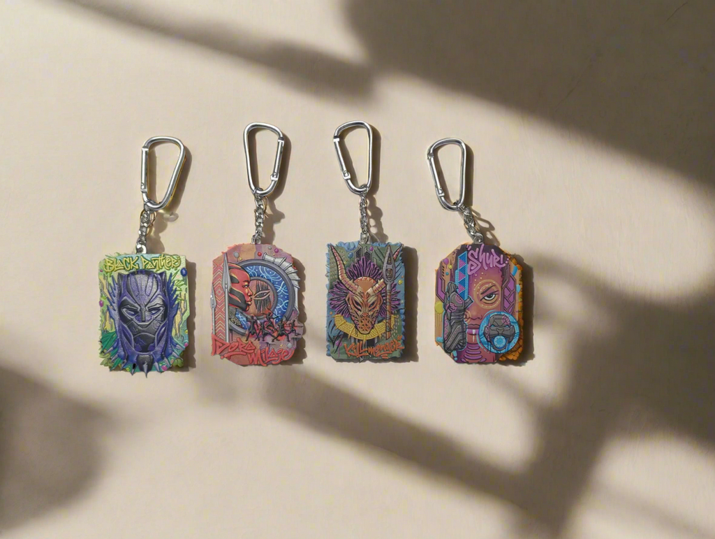 world of wakanda keychain set of 4