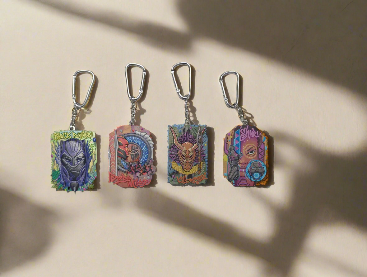 world of wakanda keychain set of 4