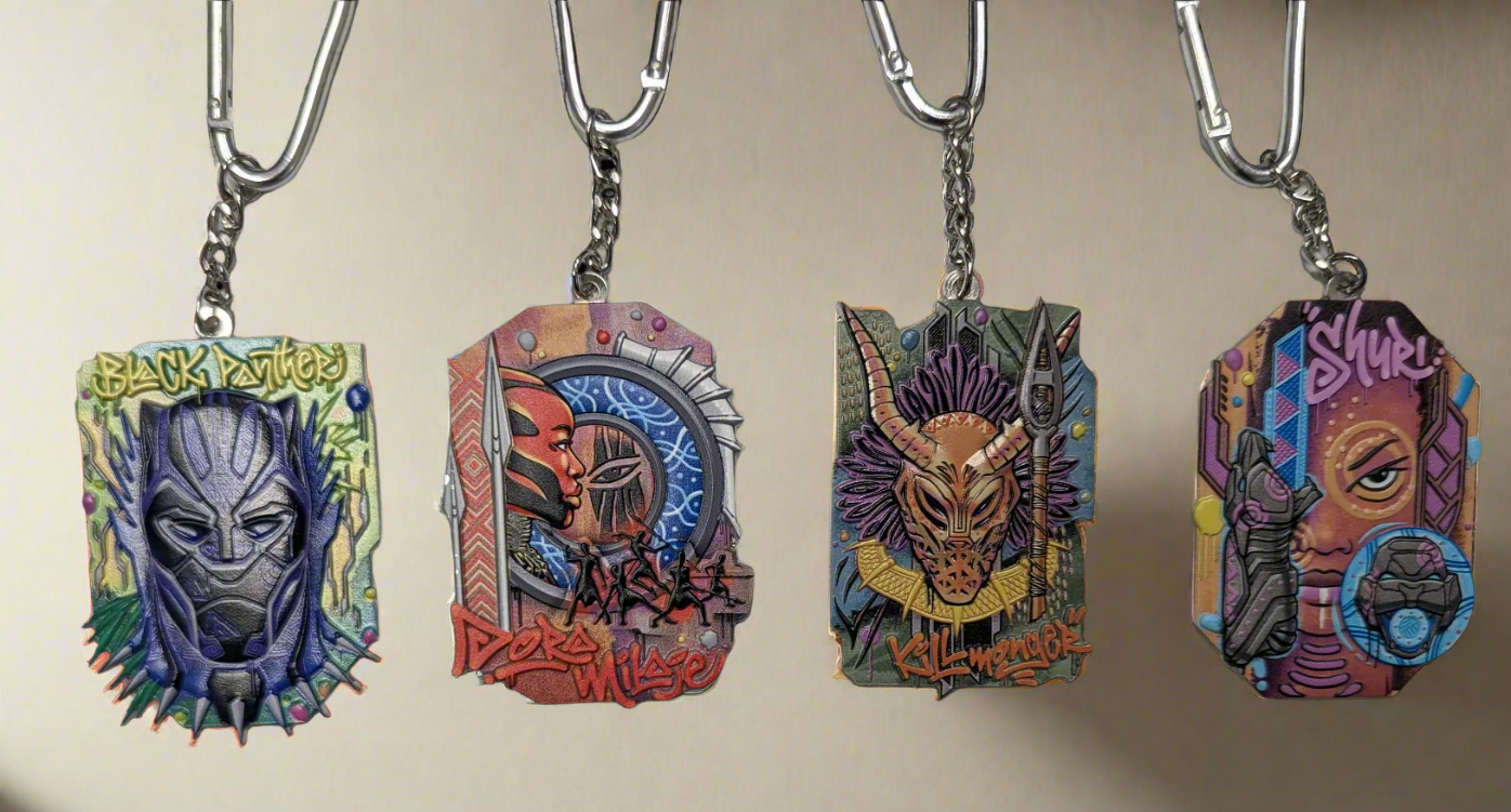 world of wakanda keychain set of 4