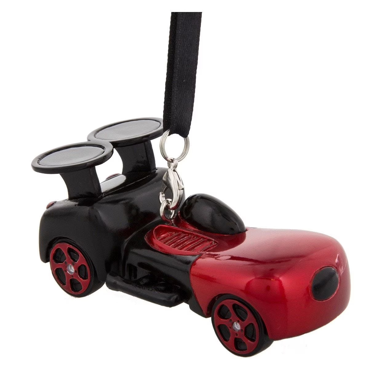 Disney Parks Mickey Mouse Racers Ornament - Black & Red Sculpted Car