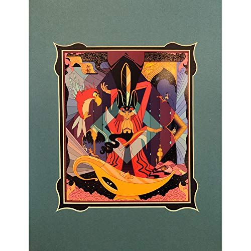 Disney Jafar Villains Print by Ori Toor, 14x18 matted, Wonderground Gallery Aladdin art.