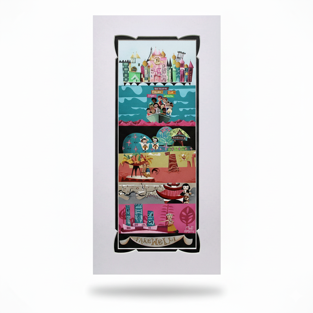 Colorful illustration of a  its a small-world on a white background