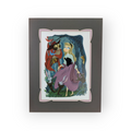 Disney Sleeping Beauty The Dance Print by Stephanie Buscema, matted art with Aurora, owl, and bunnies in forest.