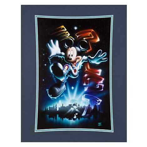 Noah The 21st Century Begins Epcot 30th Anniversary Print, matted Disney art with futuristic Mickey.