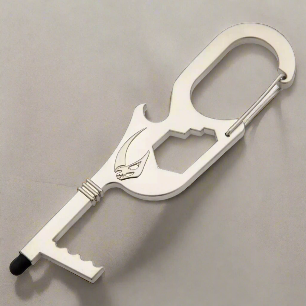 Star Wars Mando Mudhorn Utility Metal Keychain with carabiner, wrench, and stylus, Disney Parks exclusive